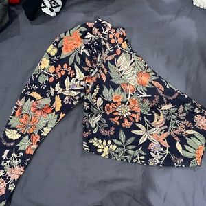 ZARA One Sleeve Floral Top